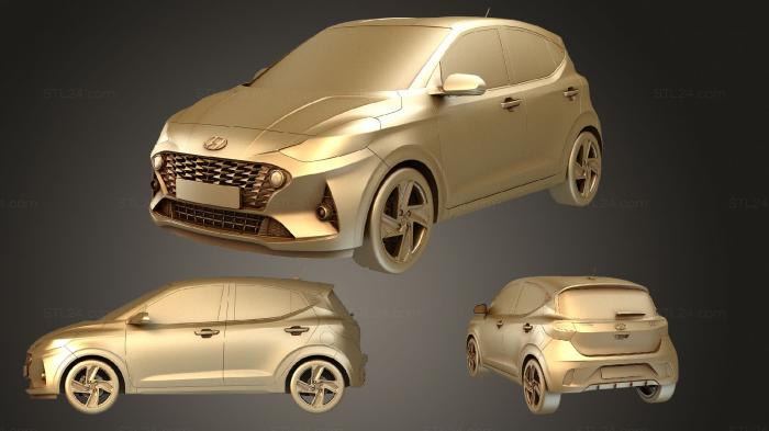 Автомобили и транспорт (Hyundai i10 2020, CARS_1956) 3D модель для ЧПУ станка